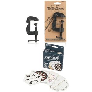 Suck UK G-Clamp Bottle Opener & 30 Bar Games Beer Mats Set Multicolor Suck UK G-Clamp Bottle Opener & 30 Bar Games Beer Mats Set Multicolor