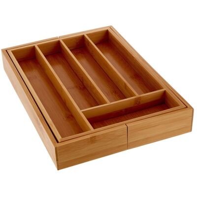 Orsina Bamboo Expandable Small Cutlery Tray, Durable nature friendly Drawer Organizer for Kitchen in Natural Natural Orsina Bamboo Expandable Small Cutlery Tray, Durable nature friendly Drawer Organizer for Kitchen in Natural Natural