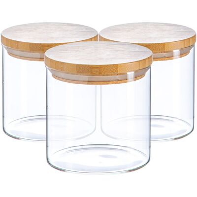 Argon Scandi Jars 3x 550ml Wooden lid Storage jars Argon Scandi Jars 3x 550ml Wooden lid Storage jars