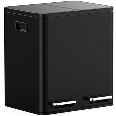 VonHaus 2 Compartment 30L Waste & Recycling Kitchen Bin (2 x 15L) in Black Size: Small Black Small VonHaus 2 Compartment 30L Waste & Recycling Kitchen Bin (2 x 15L) in Black Size: Small Black Small