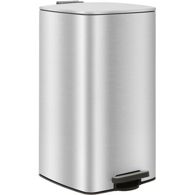 Harbour Housewares - 30L Square Stainless Steel Pedal Bin - Brushed Harbour Housewares - 30L Square Stainless Steel Pedal Bin - Brushed