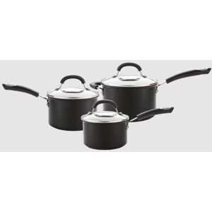 Circulon Total 3 Piece Saucepan Set Non Sticl, Induction, Glass Lids, Hard Anodised Aluminium