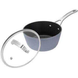 Laura Ashley Forged Aluminium Non-stick Saucepan with Glass Lid 20cm - Dark Slate in Grey Grey Laura Ashley Forged Aluminium Non-stick Saucepan with Glass Lid 20cm - Dark Slate in Grey Grey