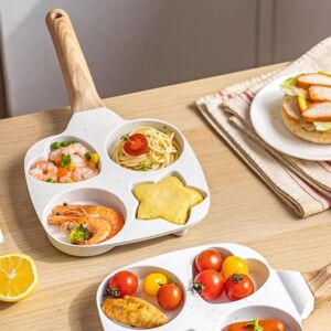 Living and Home 4-Hole Non-Stick Egg Frying Pan Aluminum Omelet Pan Breakfast Pancake Burger Cooker in White White Living and Home 4-Hole Non-Stick Egg Frying Pan Aluminum Omelet Pan Breakfast Pancake Burger Cooker in White White