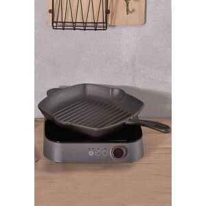Living and Home Square Cast Iron Grill Pan Frying Griddle Cookware with Pour Spouts 29.5cm D in Black Black Living and Home Square Cast Iron Grill Pan Frying Griddle Cookware with Pour Spouts 29.5cm D in Black Black