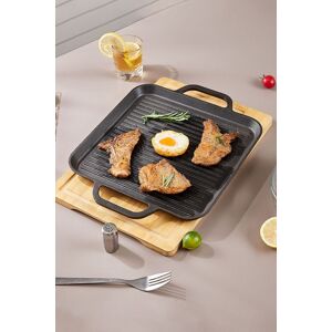 Living and Home Cast Iron Griddle Pan Grill Frying Cookware with Handles 35cm x 28cm in Black Size: 35 cm x 28 cm Black 35 cm x 28 cm Living and Home Cast Iron Griddle Pan Grill Frying Cookware with Handles 35cm x 28cm in Black Size: 35 cm x 28 cm Black 35 cm x 28 cm