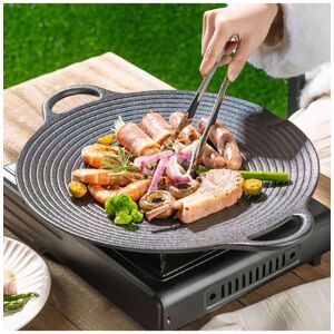 Living and Home 37/43/48CM Pre-Seasoned Round Cast Iron Grill Pan Grilling Griddle Pan Cookware in Black Size: Medium Black Medium Living and Home 37/43/48CM Pre-Seasoned Round Cast Iron Grill Pan Grilling Griddle Pan Cookware in Black Size: Medium Black Medium