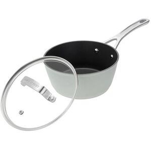 Laura Ashley Forged Aluminium Non-stick Saucepan with Glass Lid 16cm - Sage Leaf in Green Green Laura Ashley Forged Aluminium Non-stick Saucepan with Glass Lid 16cm - Sage Leaf in Green Green