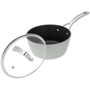 Laura Ashley Forged Aluminium Non-stick Saucepan with Glass Lid 18cm - Sage Leaf in Green Green Laura Ashley Forged Aluminium Non-stick Saucepan with Glass Lid 18cm - Sage Leaf in Green Green