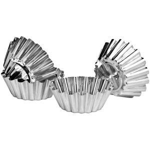 Orsina Set of 4 Round Cake Moulds, Tin Bake Dishes, Tart Pans, Reusable Pastry Trays, Oven-Safe Dessert Holders in Silver Silver Orsina Set of 4 Round Cake Moulds, Tin Bake Dishes, Tart Pans, Reusable Pastry Trays, Oven-Safe Dessert Holders in Silver Silver