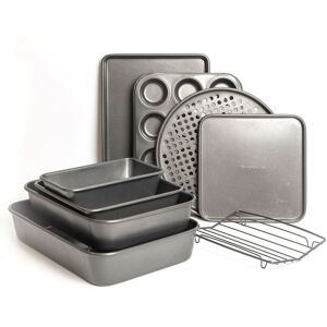 MasterClass 9 Piece Bakeware Set, Including Roasting Pans, Roasting Rack, Baking Trays & Pizza Crisper Size: Large Multicolor Large MasterClass 9 Piece Bakeware Set, Including Roasting Pans, Roasting Rack, Baking Trays & Pizza Crisper Size: Large Multicolor Large