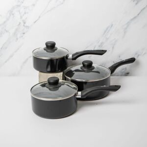 MasterClass 3pc Can-to-Pan Non-Stick Alumninium Saucepan Set, with 16cm, 18cm & 20cm Saucepans with Lids in Dark Grey Dark Grey MasterClass 3pc Can-to-Pan Non-Stick Alumninium Saucepan Set, with 16cm, 18cm & 20cm Saucepans with Lids in Dark Grey Dark Grey