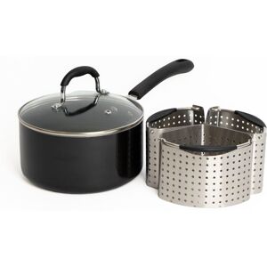 MasterClass 4pc Saucepan Bundle including Heavy Duty Non-Stick 20cm Saucepan with Lid & 3x Stainless Steel Saucepan Divider Baskets Size: Large Multicolor Large MasterClass 4pc Saucepan Bundle including Heavy Duty Non-Stick 20cm Saucepan with Lid & 3x Stainless Steel Saucepan Divider Baskets Size: Large Multicolor Large