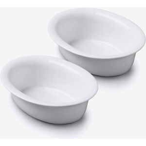 WM Bartleet & Sons Porcelain Individual Oval Pie Dish Set of 2 in White White WM Bartleet & Sons Porcelain Individual Oval Pie Dish Set of 2 in White White