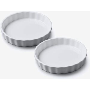 WM Bartleet & Sons Porcelain Round Flan Dish 11cm Set of 2 in White White WM Bartleet & Sons Porcelain Round Flan Dish 11cm Set of 2 in White White