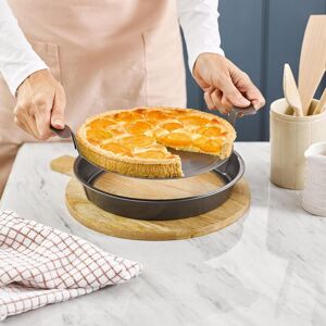 mysmartbuy Easy Lift Baking Pan - Non-Stick Carbon Steel Round Bakeware Dish Tin with Handled Lifting Base - H4 x 28cm Diameter Size: 4 x 28 cm Grey 4 x 28 cm mysmartbuy Easy Lift Baking Pan - Non-Stick Carbon Steel Round Bakeware Dish Tin with Handled Lifting Base - H4 x 28cm Diameter Size: 4 x 28 cm Grey 4 x 28 cm