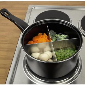 mysmartbuy 4-Way Divided Black Saucepan - Durable Carbon Steel Pan with Removable Divider - Measures 20cm Diameter Black mysmartbuy 4-Way Divided Black Saucepan - Durable Carbon Steel Pan with Removable Divider - Measures 20cm Diameter Black