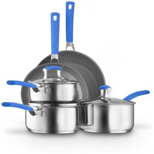Sur La Table 5 Piece Yellow Cookware Set, 16/18/20cm Saucepans, 24/28cm Frying Pans Stainless Steel, Induction Compatible in Blue Size: A Blue A Sur La Table 5 Piece Yellow Cookware Set, 16/18/20cm Saucepans, 24/28cm Frying Pans Stainless Steel, Induction Compatible in Blue Size: A Blue A