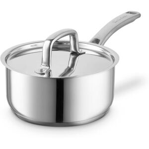 Sur La Table 16cm Saucepan, Riveted Steel Handle & Lid, Induction Compatible, Stainless Steel in Silver Size: A Silver A Sur La Table 16cm Saucepan, Riveted Steel Handle & Lid, Induction Compatible, Stainless Steel in Silver Size: A Silver A