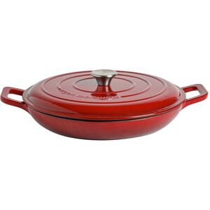 Argon Tableware Shallow Cast Iron Casserole Dish Cookware with Self-Basting Lid 3.5L in Red Red Argon Tableware Shallow Cast Iron Casserole Dish Cookware with Self-Basting Lid 3.5L in Red Red