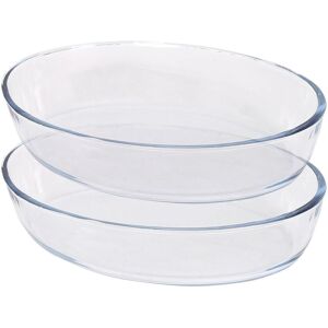 Argon Tableware Oval Glass Oven Dishes - 26cm x 18cm - 2x Small Baking Tray in Clear Size: 26 cm x 18 cm Clear 26 cm x 18 cm Argon Tableware Oval Glass Oven Dishes - 26cm x 18cm - 2x Small Baking Tray in Clear Size: 26 cm x 18 cm Clear 26 cm x 18 cm