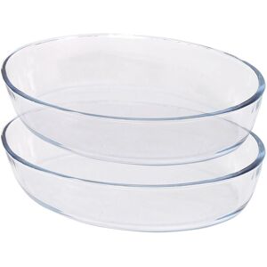 Argon Tableware Oval Glass Oven Dishes - 35cm x 24cm - 2x Large Baking Tray in Clear Size: 35 cm x 24 cm Clear 35 cm x 24 cm Argon Tableware Oval Glass Oven Dishes - 35cm x 24cm - 2x Large Baking Tray in Clear Size: 35 cm x 24 cm Clear 35 cm x 24 cm