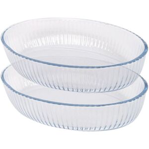 Argon Tableware Oval Glass Oven Dishes - 26 x 17cm - 2x Optical Roasting Baking Tray in Clear Size: 26 x 17 cm Clear 26 x 17 cm Argon Tableware Oval Glass Oven Dishes - 26 x 17cm - 2x Optical Roasting Baking Tray in Clear Size: 26 x 17 cm Clear 26 x 17 cm