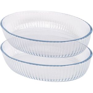 Argon Tableware Oval Glass Oven Dishes - 35 x 24cm - 2x Optical Roasting Baking Tray in Clear Size: 35 x 24 cm Clear 35 x 24 cm Argon Tableware Oval Glass Oven Dishes - 35 x 24cm - 2x Optical Roasting Baking Tray in Clear Size: 35 x 24 cm Clear 35 x 24 cm