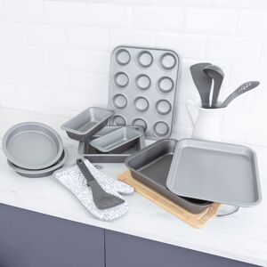 Baker & Salt Classic Non-Stick 8 Piece Large Bake & Roast Set in Silver Silver Baker & Salt Classic Non-Stick 8 Piece Large Bake & Roast Set in Silver Silver