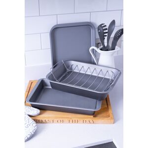 Baker & Salt Non-Stick 3 Piece Large Dinner Party Set in Silver Silver Baker & Salt Non-Stick 3 Piece Large Dinner Party Set in Silver Silver
