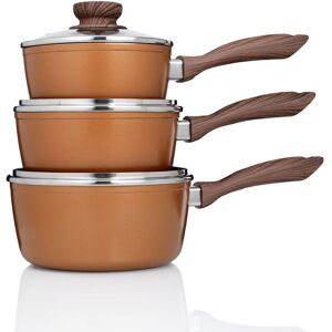 JML Copper Stone Saucepan Set with Lids - Saucepan Set JML Copper Stone Saucepan Set with Lids - Saucepan Set