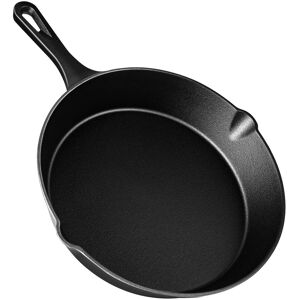 VonShef Cast Iron Skillet, 10" Frying Pan in Black Black VonShef Cast Iron Skillet, 10" Frying Pan in Black Black