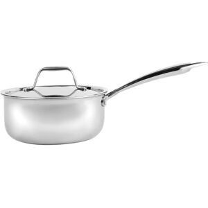 Royalford 20cm Stainless Steel Saucepan with Lid Milk Pan Tri-Ply Induction Safe in Silver Silver Royalford 20cm Stainless Steel Saucepan with Lid Milk Pan Tri-Ply Induction Safe in Silver Silver