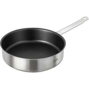 Kuhn Rikon Montreux Swiss Made Brushed Stainless Steel Non-Stick High-Walled Frying Pan, 28cm in Silver Silver Kuhn Rikon Montreux Swiss Made Brushed Stainless Steel Non-Stick High-Walled Frying Pan, 28cm in Silver Silver
