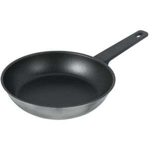 Kuhn Rikon Locarno Swiss Made Brushed Stainless Steel Non-Stick Induction Safe Frying Pan, 28cm in Silver Silver Kuhn Rikon Locarno Swiss Made Brushed Stainless Steel Non-Stick Induction Safe Frying Pan, 28cm in Silver Silver