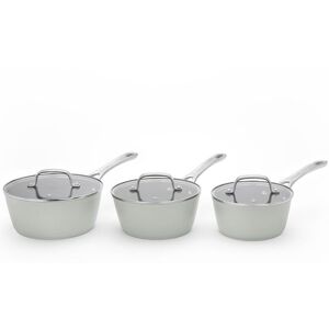 Laura Ashley 3 Piece Saucepan Set - Sage Leaf in Green Green Laura Ashley 3 Piece Saucepan Set - Sage Leaf in Green Green