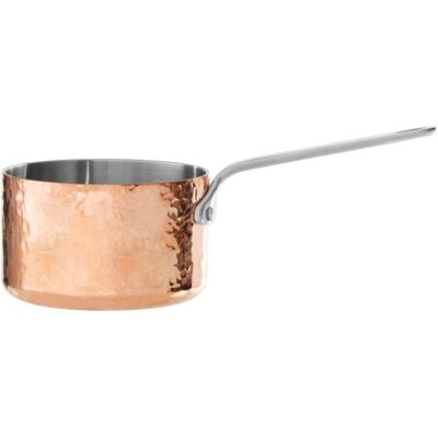 Orsina Spacious 10cm Copper Milk Pan, Mini Stainless Steel Milk Saucepan, Hammered Finish Milk Pot For Daily Use in Gold Gold Orsina Spacious 10cm Copper Milk Pan, Mini Stainless Steel Milk Saucepan, Hammered Finish Milk Pot For Daily Use in Gold Gold