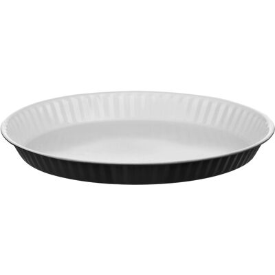 Orsina Functional Design Black Flan Dish, Non-Stick Carbon Steel Tart Dish For Even Baking, Durable Round Bakeware Black Orsina Functional Design Black Flan Dish, Non-Stick Carbon Steel Tart Dish For Even Baking, Durable Round Bakeware Black