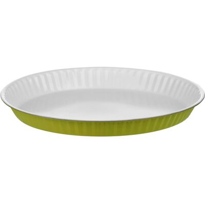 Orsina Functional Design Black Flan Dish, Non-Stick Carbon Steel Tart Dish For Even Baking, Durable Round Bakeware in Green Green Orsina Functional Design Black Flan Dish, Non-Stick Carbon Steel Tart Dish For Even Baking, Durable Round Bakeware in Green Green