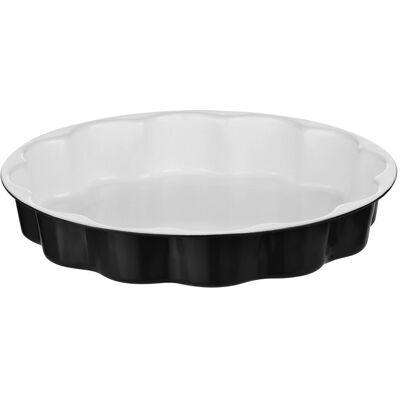 Orsina Functional Design Black Flan Dish, Non-Stick Carbon Steel Fluted Bakeware For Tarts & Quiches, Durable Oven Black Orsina Functional Design Black Flan Dish, Non-Stick Carbon Steel Fluted Bakeware For Tarts & Quiches, Durable Oven Black