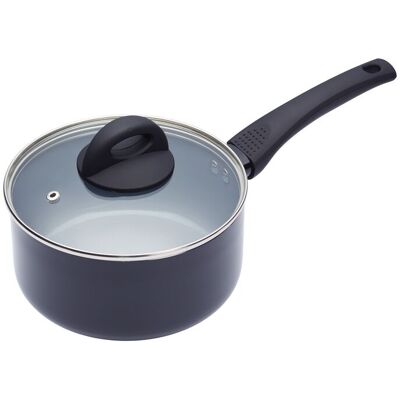 MasterClass 4pc Ceramic Non-Stick Saucepan Set, Includes 14cm Milk Pan & 3x Induction-Safe Saucepans Sized 16cm, 18cm & 20cm in Grey Size: Large Grey Large MasterClass 4pc Ceramic Non-Stick Saucepan Set, Includes 14cm Milk Pan & 3x Induction-Safe Saucepans Sized 16cm, 18cm & 20cm in Grey Size: Large Grey Large