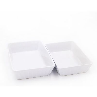 World of Flavours 2pc Lasagne Dish Set with Medium Ceramic Baking Dish & Large Ceramic Baking Dish in White White World of Flavours 2pc Lasagne Dish Set with Medium Ceramic Baking Dish & Large Ceramic Baking Dish in White White