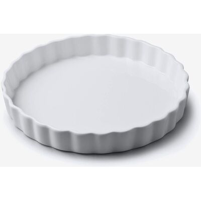 WM Bartleet & Sons Porcelain Round Flan Dish 24cm in White White WM Bartleet & Sons Porcelain Round Flan Dish 24cm in White White