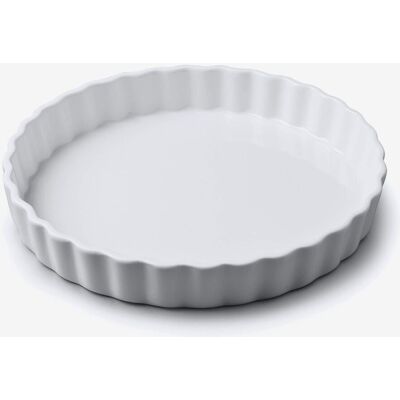 WM Bartleet & Sons Porcelain Round Flan Dish 27cm in White White WM Bartleet & Sons Porcelain Round Flan Dish 27cm in White White