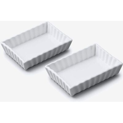 WM Bartleet & Sons - Porcelain Rectangular Flan Dish - White WM Bartleet & Sons - Porcelain Rectangular Flan Dish - White