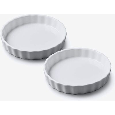 WM Bartleet - Porcelain Flan Dish 11cm - White - Dish WM Bartleet - Porcelain Flan Dish 11cm - White - Dish