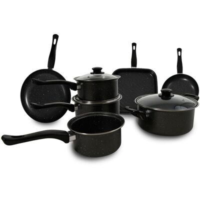 Carter & Clay 10 Piece Cookware Pots & Pans Set in Grey Grey Carter & Clay 10 Piece Cookware Pots & Pans Set in Grey Grey