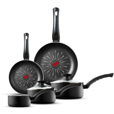 Tower SmartStart Classic 5 Piece NonStick Cookware Set, DISHWASHER Safe in Black Black Tower SmartStart Classic 5 Piece NonStick Cookware Set, DISHWASHER Safe in Black Black