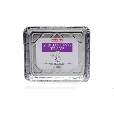 Caroline Oven Roasting Tray Pack of 2 in Silver Silver Caroline Oven Roasting Tray Pack of 2 in Silver Silver