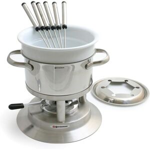 Swissmar 11-Piece Stainless Steel Arosa Fondue Set in Silver Silver Swissmar 11-Piece Stainless Steel Arosa Fondue Set in Silver Silver